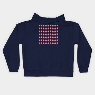 Retro Pixel Art Heart Pattern Kids Hoodie